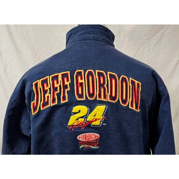 Dupont NASCAR Jeff Gordon 24 Hendrick Racing Canvas Quilt Lined Bomber Coat (M) - Picture 4 of 16